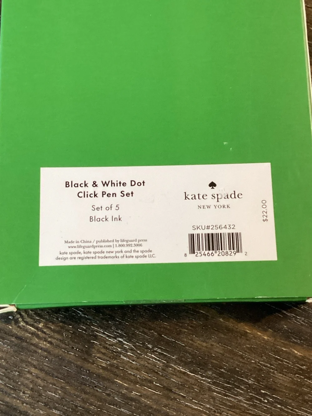 Kate Spade Black and White Dot Ckick Pen Set
